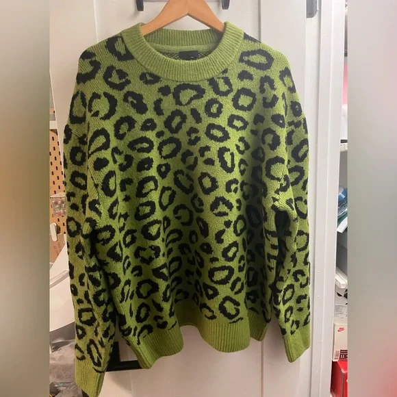 Green animal print hot sale sweater